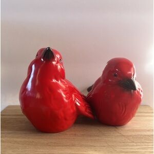 Vtg Goebel W. Germany Red Birds Sparrow Christmas Tree Ornament RARE! Holiday